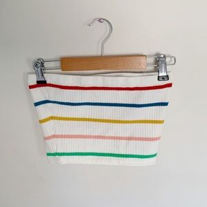 Striped rainbow tube top